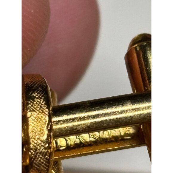 Vintage Dante Gold-Tone Cufflinks With Textured Round Design & Box - Picture 4 of 7